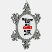 Gamer Cross Country Runner Schneeflocken Zinn-Ornament (Links)