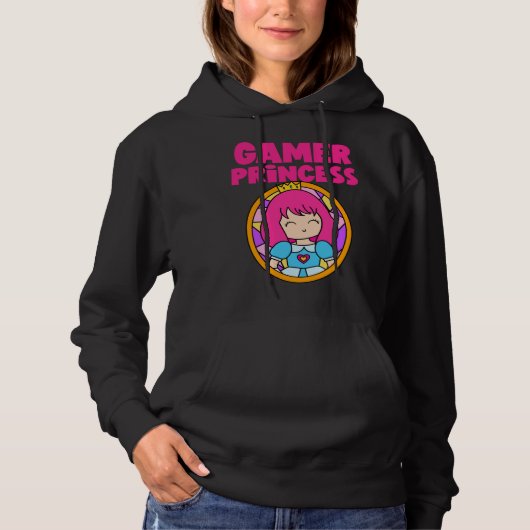 Gamer Cute Princess Video Game For Her Hoodie (Vorderseite)