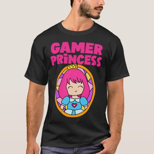 Gamer Cute Princess Video Game For Her T-Shirt (Vorderseite)