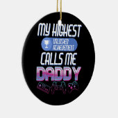 Gamer Dad Leveling Up to Daddy Soon to be Future Keramik Ornament (Rechts)