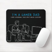 Gamer Dad | Monogramm Vatertag Mousepad (Mit Mouse)
