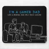 Gamer Dad | Monogramm Vatertag Mousepad (Vorne)