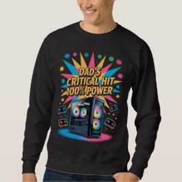 Gamer Dad T-Shirt Vaters Kritischer Treffer 100% L Sweatshirt
