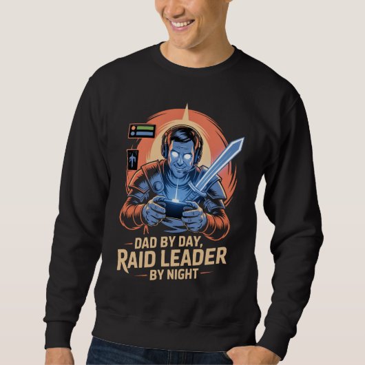 Gamer dad tshirt Dad by Day Raid Leader by Night (Vorderseite)