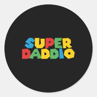 Gamer Daddio Super Vater von Runder Aufkleber