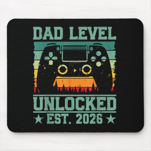 Gamer Daddy Vater Level Unlocks Est 2026 Bald Mousepad (Vorne)