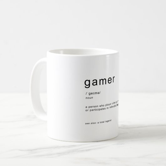 Gamer-Definition Kaffeetasse (Vorderseite Links)