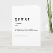 Gamer-Definition Karte (Vorderseite)