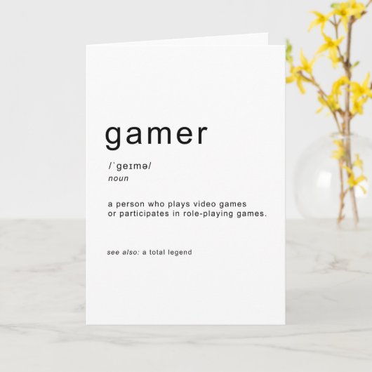 Gamer-Definition Karte (Gelbe Blume)
