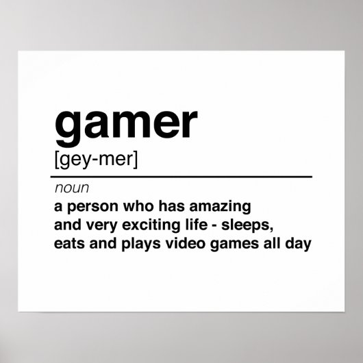 Gamer-Definition Poster (Vorne)
