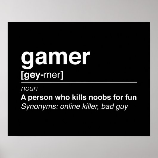 Gamer-Definition Poster (Vorne)
