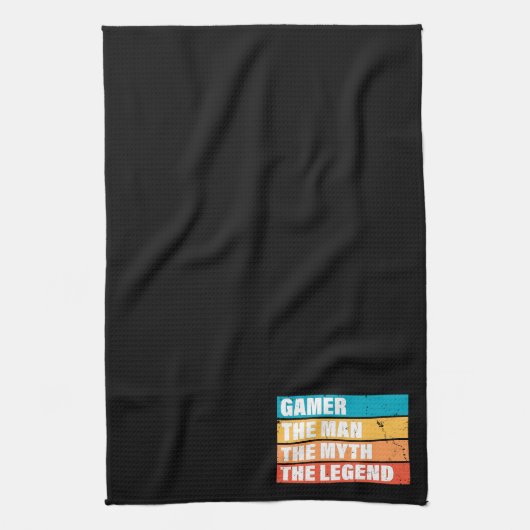 Gamer. Der Mann. Der Mythos. Die Legende. Geschirrtuch (Vertikal)