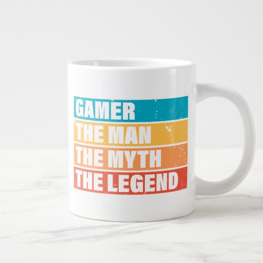 Gamer. Der Mann. Der Mythos. Die Legende. Jumbo-Tasse (Rechts)