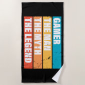 Gamer. Der Mann. Der Mythos. Die Legende. Strandtuch (Vorderseite)