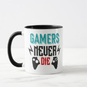 Gamer die nie Gaming Tasse (Links)