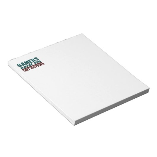 Gamer Die nie... Notizblock (angewinkelt)