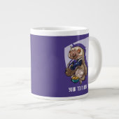 Gamer Eating Nachos in Underpants Cartoon Sloth Jumbo-Tasse (Vorderseite Rechts)