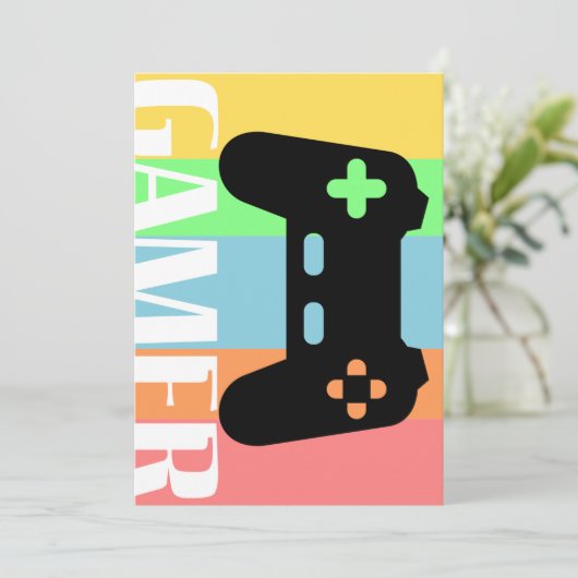 Gamer Einladung (Stehend Vorderseite)