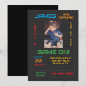 Gamer-Einladung zum nächsten Geburtstag mit Foto Einladung (Vorne/Hinten)