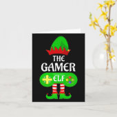 Gamer Elf Christmas Family Video Gaming Elf Squad Karte (Gelbe Blume)