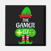 Gamer Elf Christmas Family Video Gaming Elf Squad Magnet (Vorne)