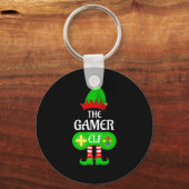 Gamer Elf Christmas Family Video Gaming Elf Squad Schlüsselanhänger (Vorderseite)