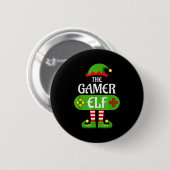 Gamer Elf Christmas Matching Group Family Button (Vorne & Hinten)