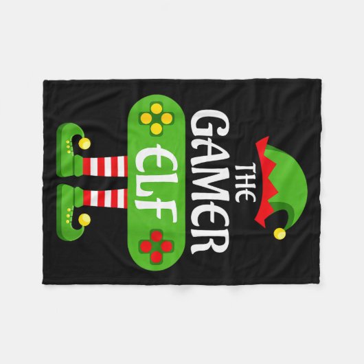 Gamer Elf Christmas Matching Group Family Fleecedecke (Vorderseite (Horizontal))