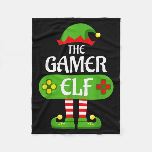 Gamer Elf Christmas Matching Group Family Fleecedecke (Vorderseite)