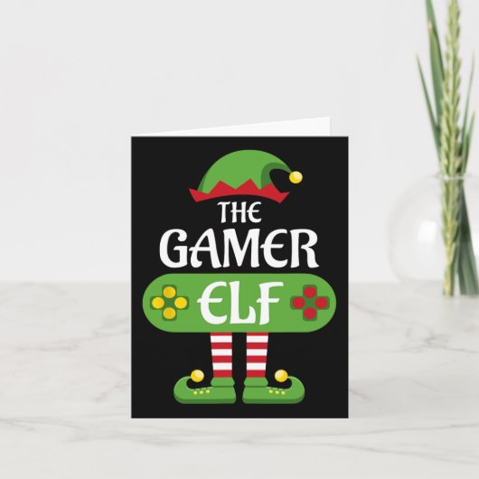 Gamer Elf Christmas Matching Group Family Karte (Vorderseite)