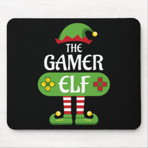 Gamer Elf Christmas Matching Group Family Mousepad