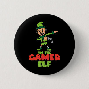 Gamer Elf Dab Xmas Weihnachtsfamilien Kinder Kinde Button