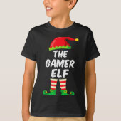 Gamer Elf Family Matching Funny Christmas Costume T-Shirt (Vorderseite)