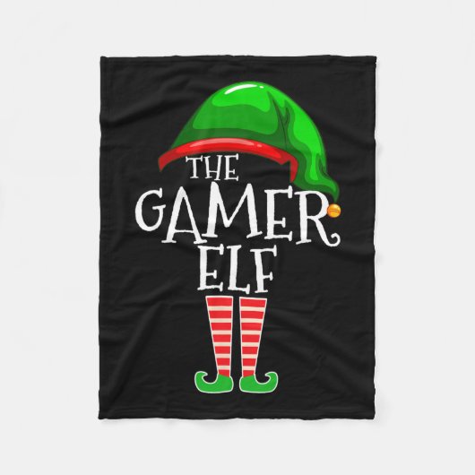 Gamer Elf Family Matching Group Christmas Gift Vid Fleecedecke (Vorderseite)