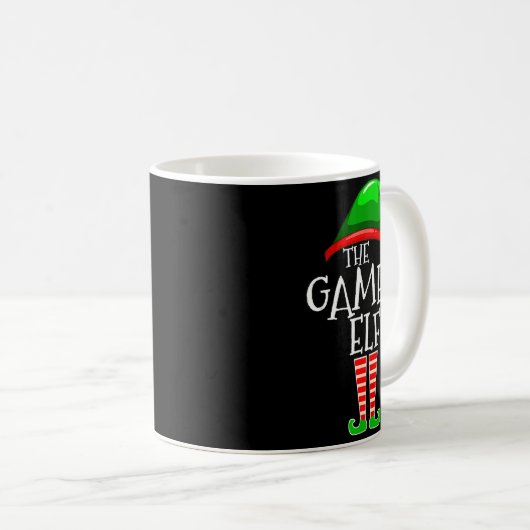 Gamer Elf Family Matching Group Christmas Video Ga Kaffeetasse (VorderseiteRechts)