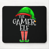 Gamer Elf Family Matching Group Christmas Video Ga Mousepad (Vorne)