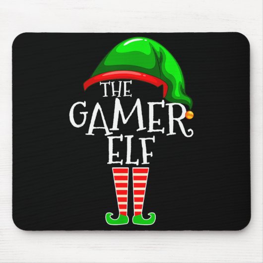 Gamer Elf Family Matching Group Christmas Video Ga Mousepad (Vorne)