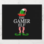 Gamer Elf - Gamer Christmas Elf Schaumweinetikett (Einzelnes Label)