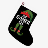 Gamer Elf Matching Family Christmas Gamer Großer Weihnachtsstrumpf (Vorderansicht (hängend))