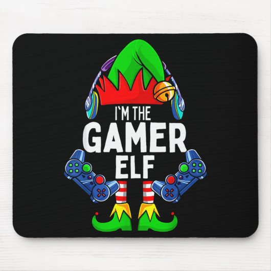 Gamer Elf Matching Family Christmas Mousepad (Vorne)