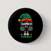 Gamer Elf Matching Family Group Christmas Party Py Button (Vorderseite)