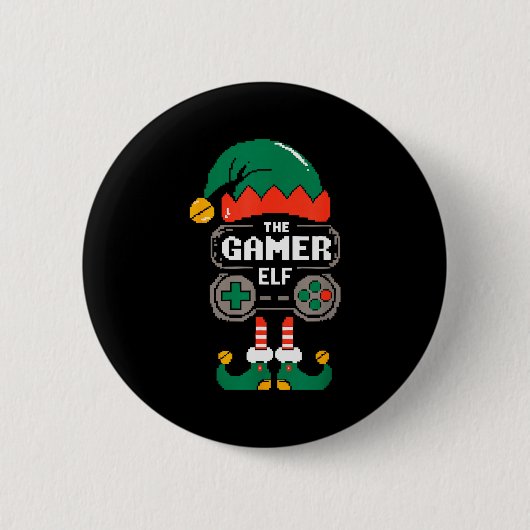 Gamer Elf Matching Family Group Christmas Party Py Button (Vorderseite)