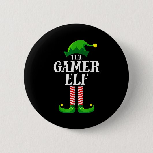 Gamer Elf Matching Family Group Christmas Party Py Button (Vorderseite)