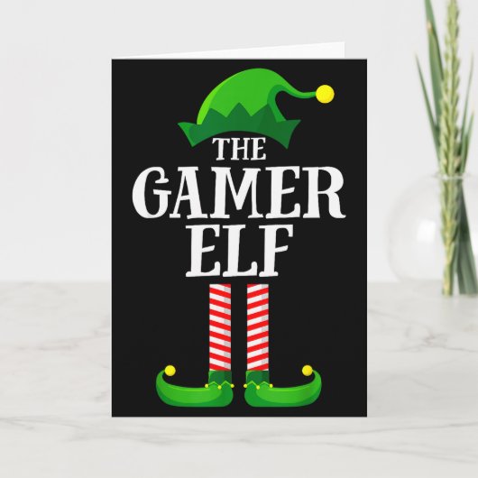 Gamer Elf Matching Family Group Christmas Party Py Karte (Vorderseite)