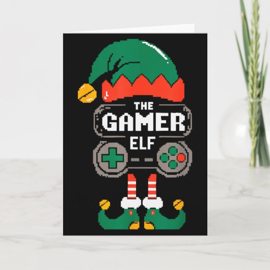 Gamer Elf Matching Family Group Christmas Party Py Karte (Vorderseite)