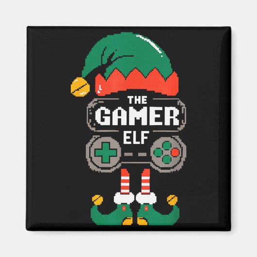 Gamer Elf Matching Family Group Christmas Party Py Magnet (Vorne)