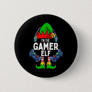 Gamer-Elf-passende Familienweihnachten  Button