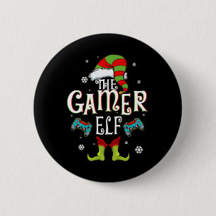 Gamer-Elfen-Familie passende Weihnachtsgruppen-Spa Button