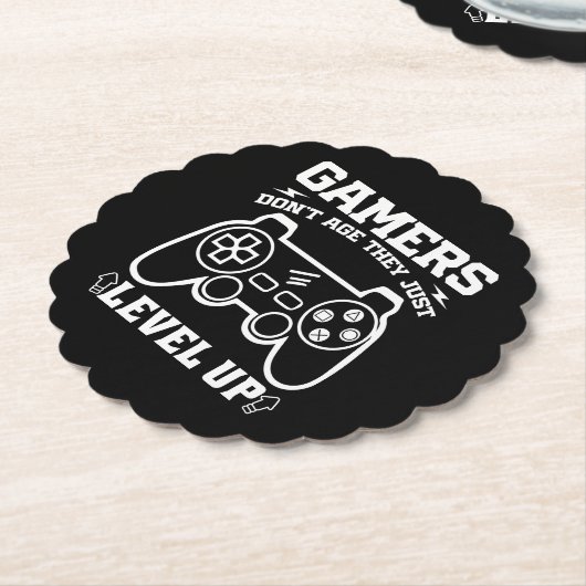 Gamer erleben nicht das Alter, sondern nur den Geb Untersetzer (angewinkelt)