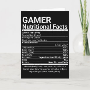 Gamer-Ernährungsfakten Videospiele Computer-Nerd  Karte